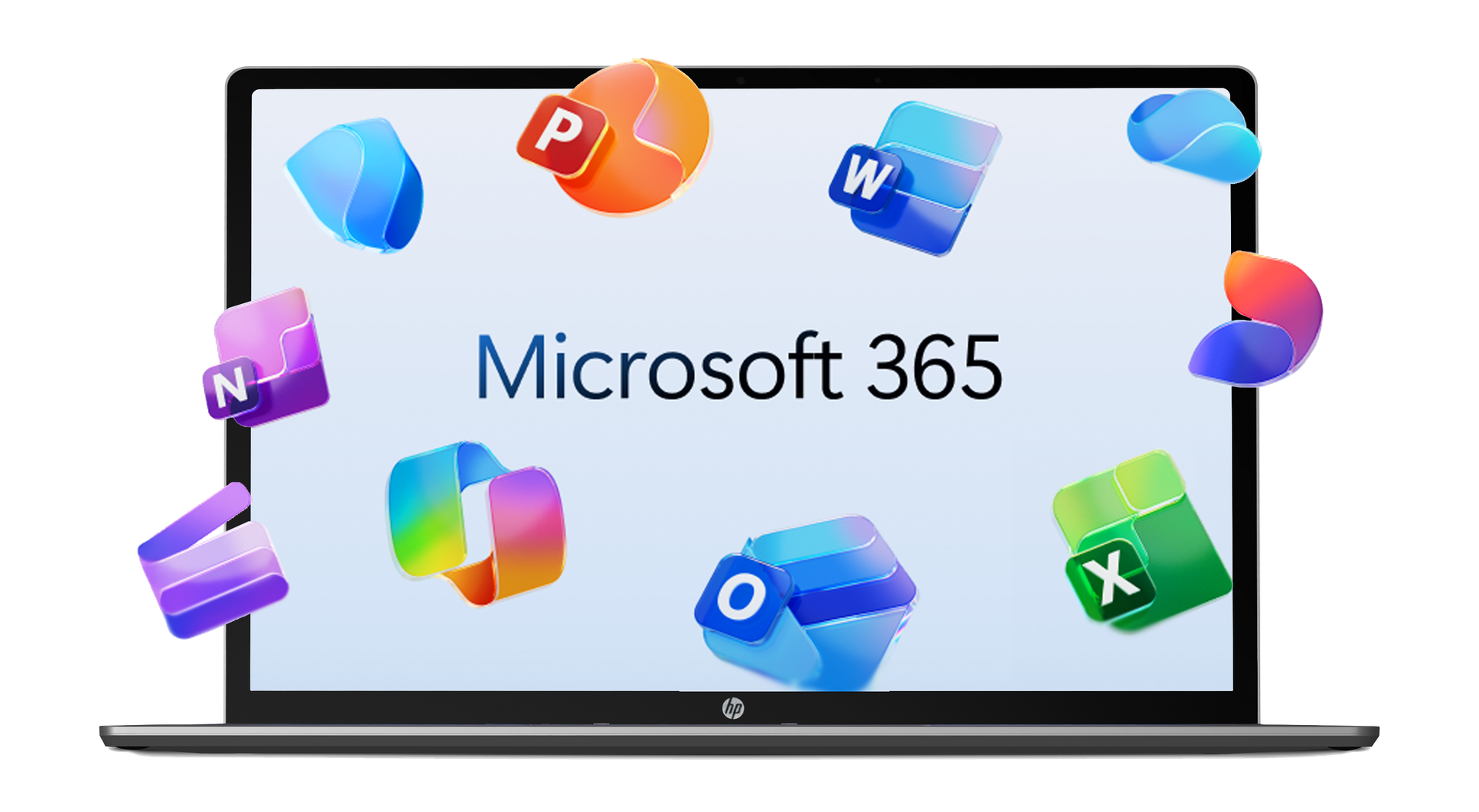 Laptop met M365 applicaties op scherm